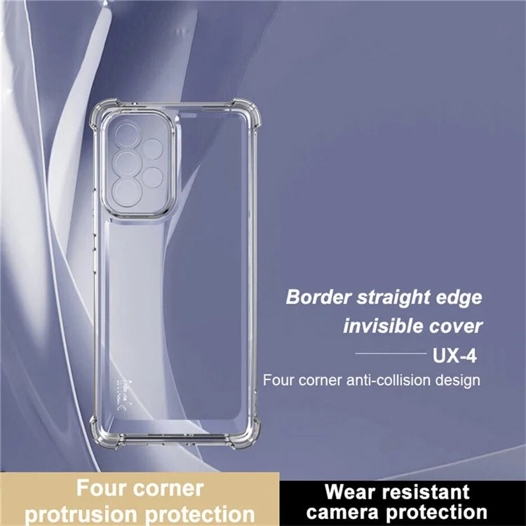 IMAK UX-4 Series for Samsung Galaxy A33 5G Case Straight Frame Four Corner Shockproof Clear TPU Cover