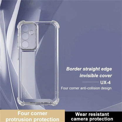 IMAK UX-4 Series for Samsung Galaxy A24 4G (162.1 x 77.6 x 8.3mm) Case Straight Frame Four Corner Shockproof Clear TPU Cover