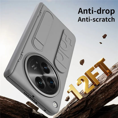For Oppo Find N3 5G Case Kickstand Wristband PC Phone Cover with Tempered Glass Film