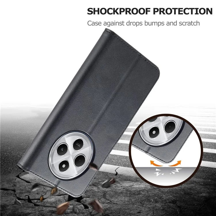 LC.IMEEKE For Xiaomi Redmi 14C 4G Case Calf Texture PU Leather Stand Wallet Phone Cover
