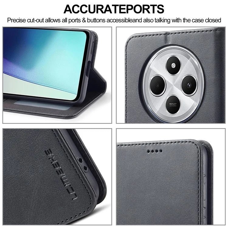LC.IMEEKE For Xiaomi Redmi 14C 4G Case Calf Texture PU Leather Stand Wallet Phone Cover