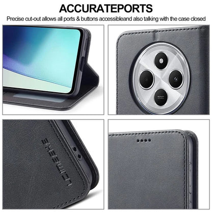 LC.IMEEKE For Xiaomi Redmi 14C 4G Case Calf Texture PU Leather Stand Wallet Phone Cover
