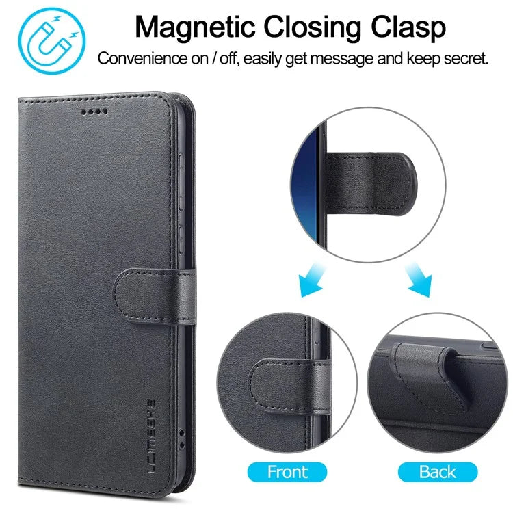 LC.IMEEKE For Xiaomi Redmi 14C 4G Case Calf Texture PU Leather Stand Wallet Phone Cover