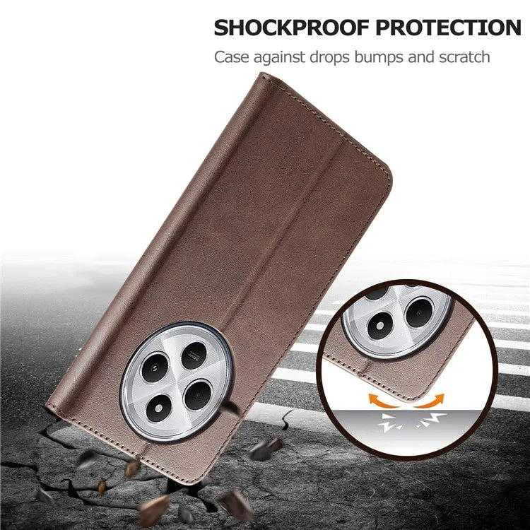 LC.IMEEKE For Xiaomi Redmi 14C 4G Case Calf Texture PU Leather Stand Wallet Phone Cover