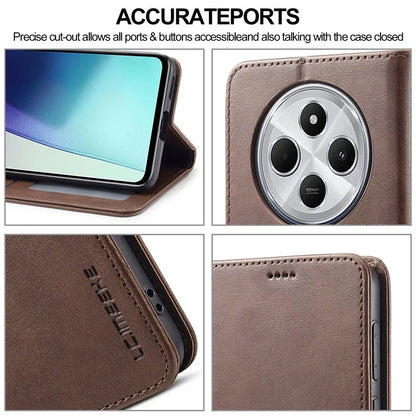 LC.IMEEKE For Xiaomi Redmi 14C 4G Case Calf Texture PU Leather Stand Wallet Phone Cover