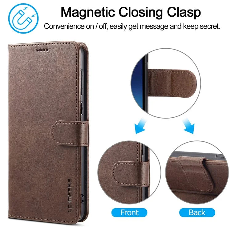 LC.IMEEKE For Xiaomi Redmi 14C 4G Case Calf Texture PU Leather Stand Wallet Phone Cover