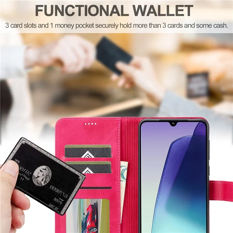 LC.IMEEKE For Xiaomi Redmi 14C 4G Case Calf Texture PU Leather Stand Wallet Phone Cover