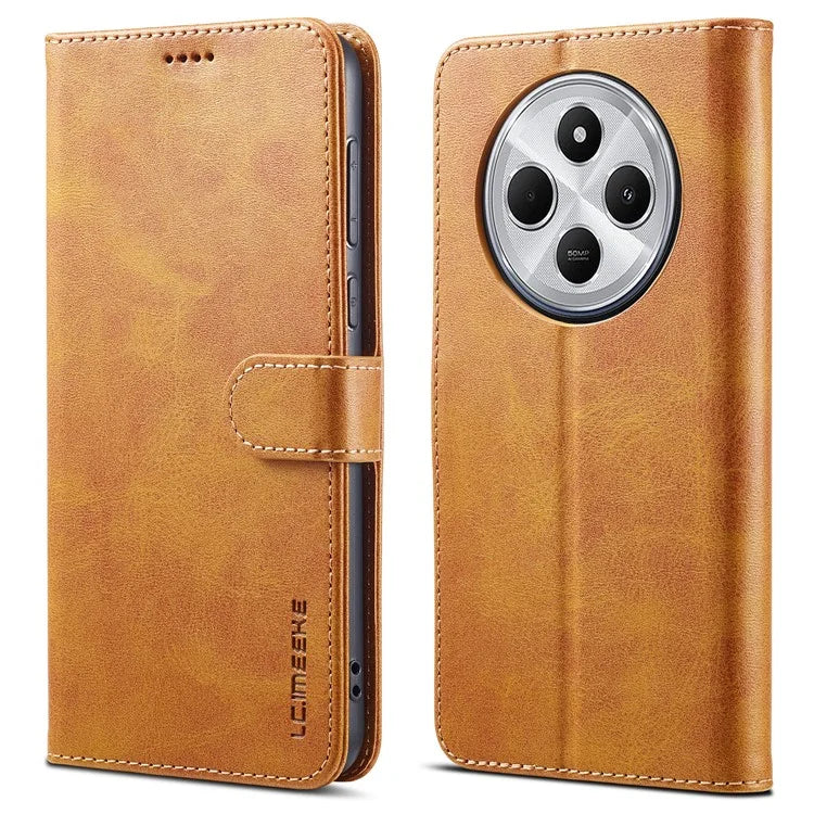 LC.IMEEKE For Xiaomi Redmi 14C 4G Case Calf Texture PU Leather Stand Wallet Phone Cover