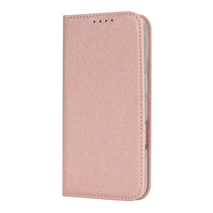 For iPhone 16 Plus Case PU Leather Silk Texture Magnetic Flip Phone Cover