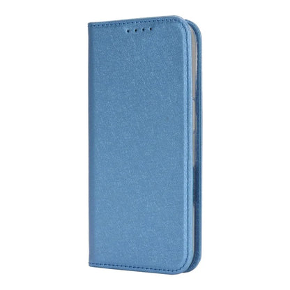 For iPhone 16 Plus Case PU Leather Silk Texture Magnetic Flip Phone Cover