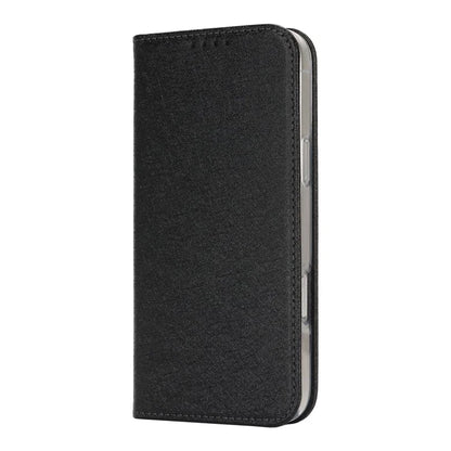 For iPhone 16 Pro Case PU Leather Silk Texture Magnetic Flip Phone Cover