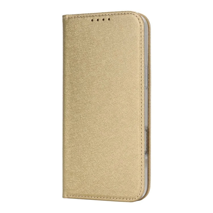 For iPhone 16 Pro Case PU Leather Silk Texture Magnetic Flip Phone Cover