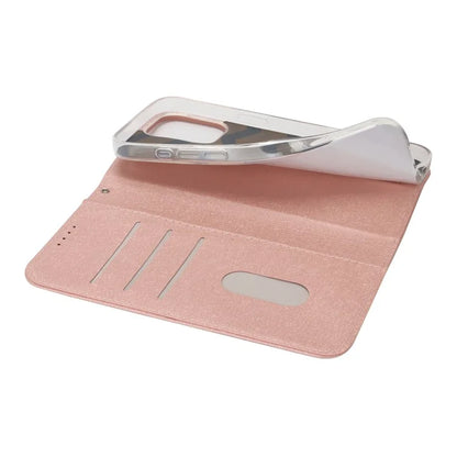 For iPhone 16 Pro Case PU Leather Silk Texture Magnetic Flip Phone Cover