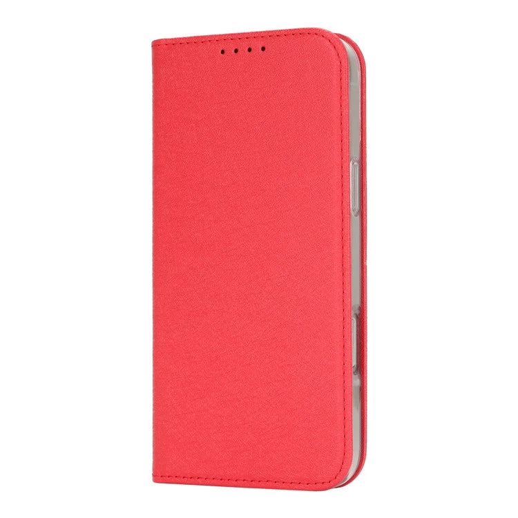 For iPhone 16 Pro Case PU Leather Silk Texture Magnetic Flip Phone Cover
