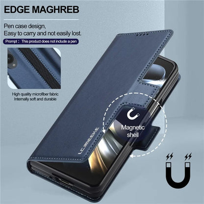 LC.IMEEKE L1 For Samsung Galaxy Z Fold3 5G Stand Case Texture PU Leather Wallet Phone Cover