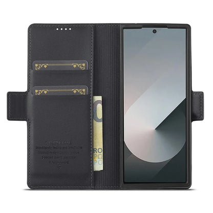 LC.IMEEKE L1 For Samsung Galaxy Z Fold6 5G Stand Case Texture PU Leather Wallet Phone Cover