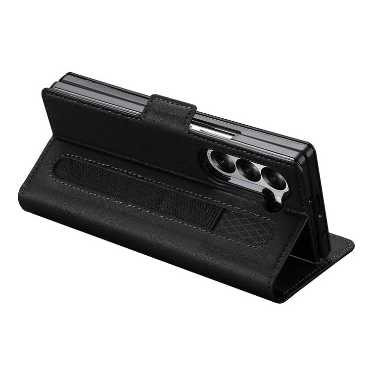 LC.IMEEKE L1 For Samsung Galaxy Z Fold6 5G Stand Case Texture PU Leather Wallet Phone Cover
