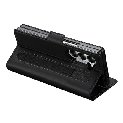 LC.IMEEKE L1 For Samsung Galaxy Z Fold6 5G Stand Case Texture PU Leather Wallet Phone Cover