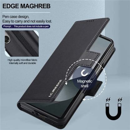 LC.IMEEKE L1 For Samsung Galaxy Z Fold6 5G Stand Case Texture PU Leather Wallet Phone Cover
