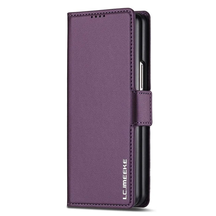 LC.IMEEKE L1 For Samsung Galaxy Z Fold6 5G Stand Case Texture PU Leather Wallet Phone Cover