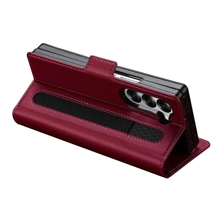 LC.IMEEKE L1 For Samsung Galaxy Z Fold6 5G Stand Case Texture PU Leather Wallet Phone Cover