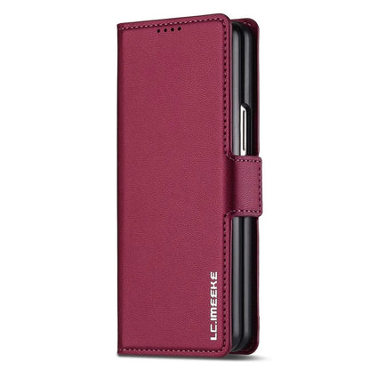 LC.IMEEKE L1 For Samsung Galaxy Z Fold6 5G Stand Case Texture PU Leather Wallet Phone Cover