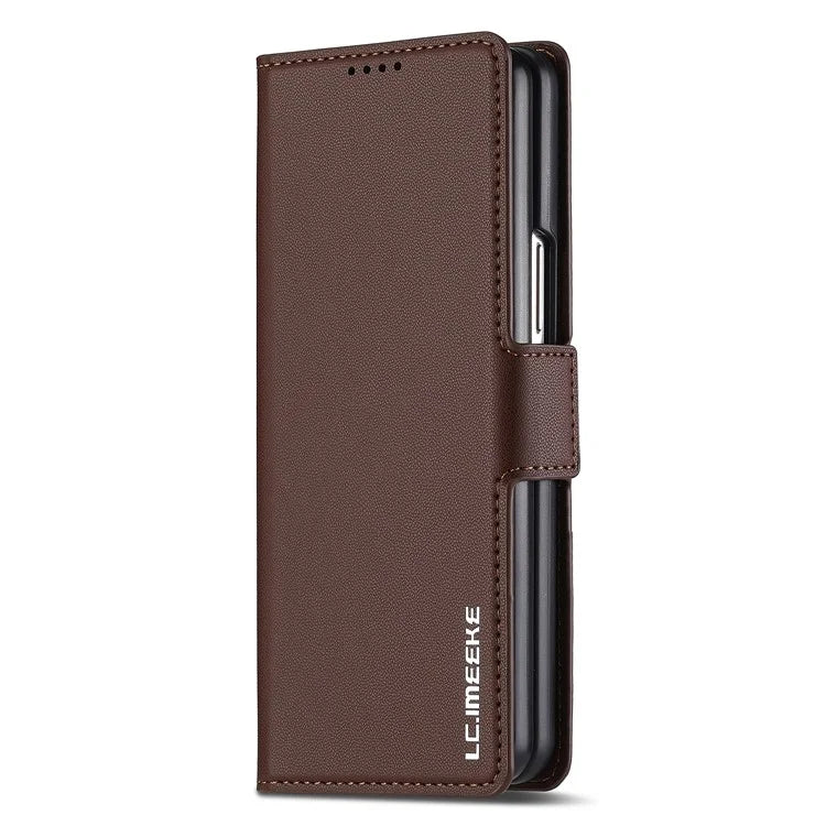 LC.IMEEKE L1 For Samsung Galaxy Z Fold6 5G Stand Case Texture PU Leather Wallet Phone Cover