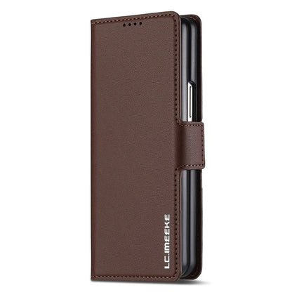 LC.IMEEKE L1 For Samsung Galaxy Z Fold6 5G Stand Case Texture PU Leather Wallet Phone Cover