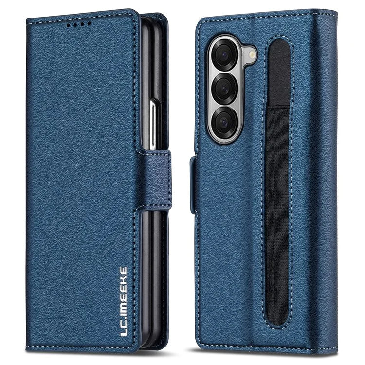 LC.IMEEKE L1 For Samsung Galaxy Z Fold6 5G Stand Case Texture PU Leather Wallet Phone Cover