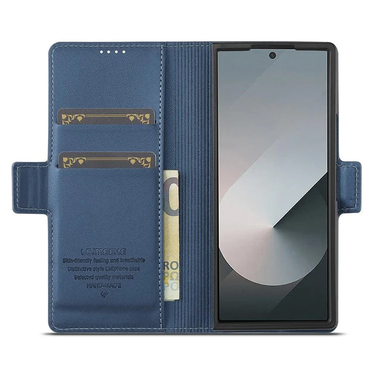 LC.IMEEKE L1 For Samsung Galaxy Z Fold6 5G Stand Case Texture PU Leather Wallet Phone Cover