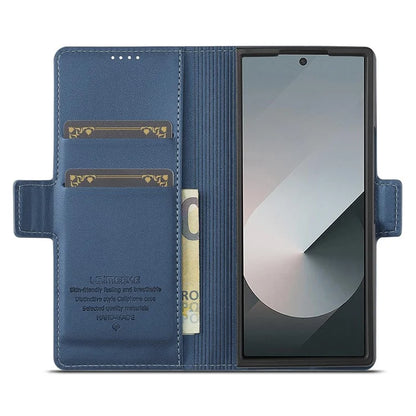 LC.IMEEKE L1 For Samsung Galaxy Z Fold6 5G Stand Case Texture PU Leather Wallet Phone Cover