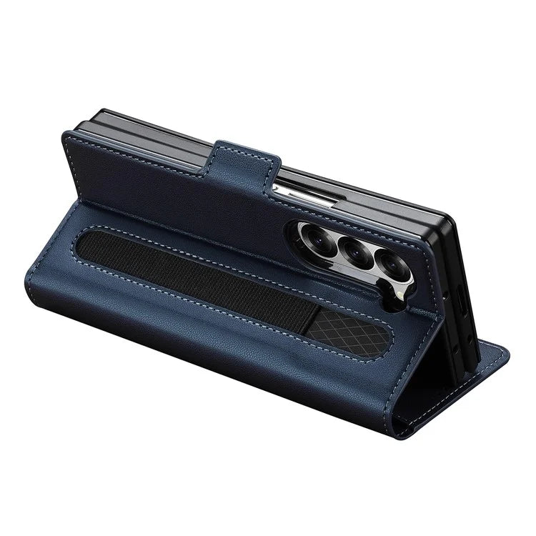 LC.IMEEKE L1 For Samsung Galaxy Z Fold6 5G Stand Case Texture PU Leather Wallet Phone Cover