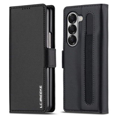 LC.IMEEKE L1 For Samsung Galaxy Z Fold5 5G Stand Case Texture PU Leather Wallet Phone Cover