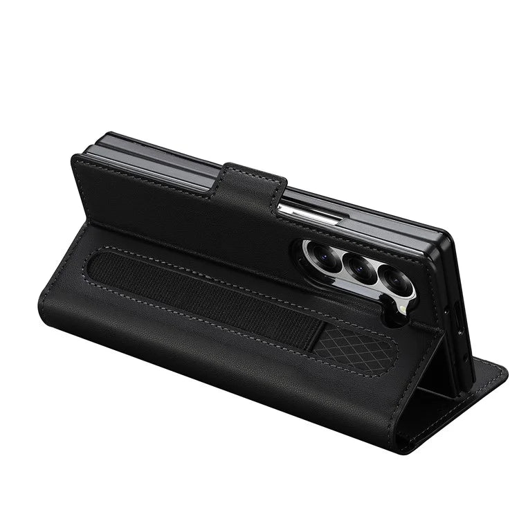 LC.IMEEKE L1 For Samsung Galaxy Z Fold5 5G Stand Case Texture PU Leather Wallet Phone Cover