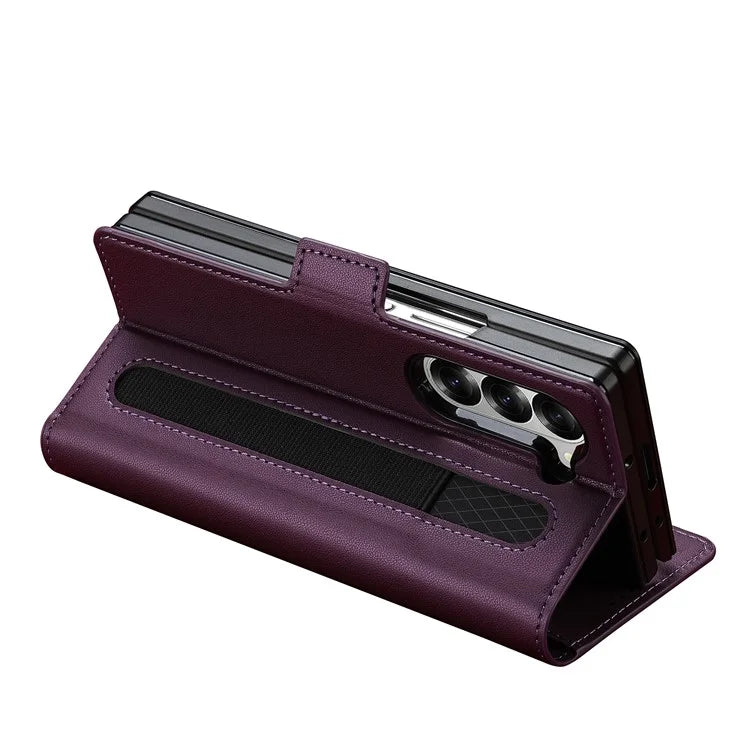 LC.IMEEKE L1 For Samsung Galaxy Z Fold5 5G Stand Case Texture PU Leather Wallet Phone Cover