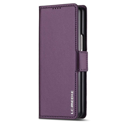 LC.IMEEKE L1 For Samsung Galaxy Z Fold5 5G Stand Case Texture PU Leather Wallet Phone Cover
