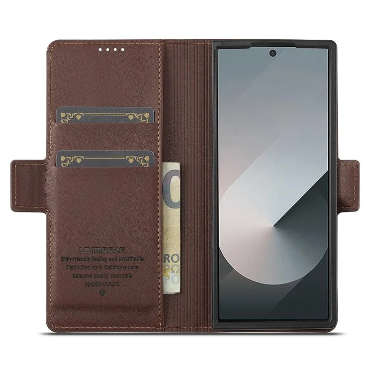 LC.IMEEKE L1 For Samsung Galaxy Z Fold5 5G Stand Case Texture PU Leather Wallet Phone Cover