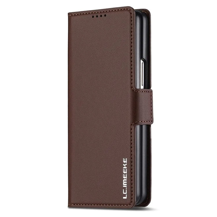 LC.IMEEKE L1 For Samsung Galaxy Z Fold5 5G Stand Case Texture PU Leather Wallet Phone Cover