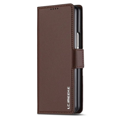LC.IMEEKE L1 For Samsung Galaxy Z Fold5 5G Stand Case Texture PU Leather Wallet Phone Cover