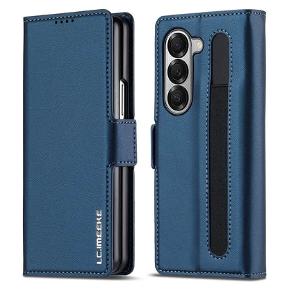 LC.IMEEKE L1 For Samsung Galaxy Z Fold5 5G Stand Case Texture PU Leather Wallet Phone Cover