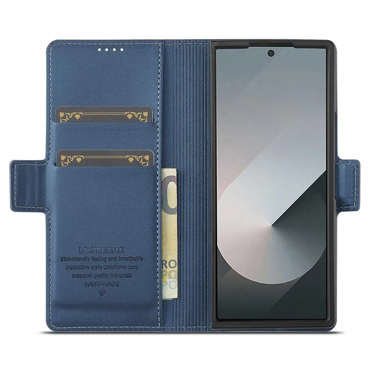 LC.IMEEKE L1 For Samsung Galaxy Z Fold5 5G Stand Case Texture PU Leather Wallet Phone Cover