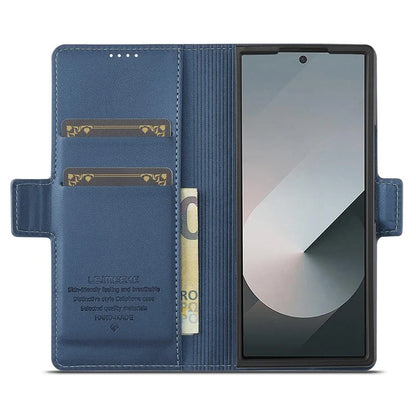 LC.IMEEKE L1 For Samsung Galaxy Z Fold5 5G Stand Case Texture PU Leather Wallet Phone Cover