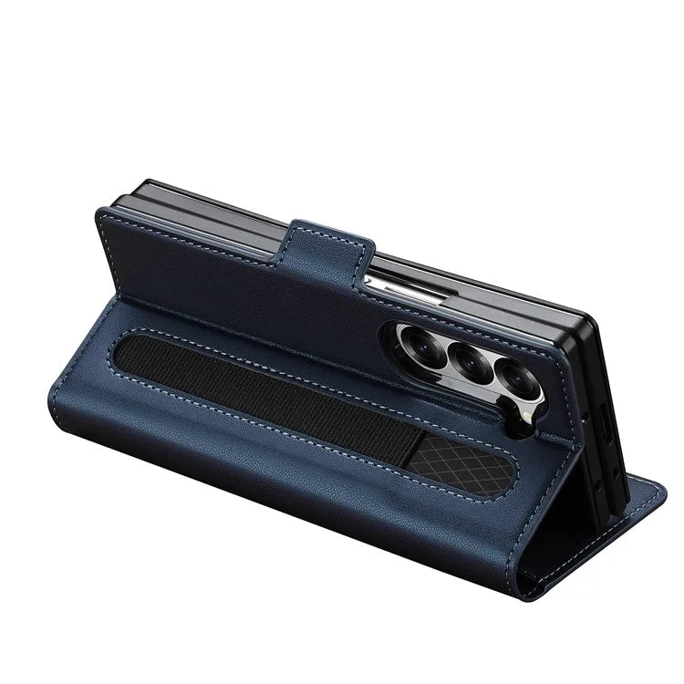 LC.IMEEKE L1 For Samsung Galaxy Z Fold5 5G Stand Case Texture PU Leather Wallet Phone Cover