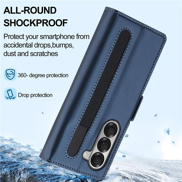 LC.IMEEKE L1 For Samsung Galaxy Z Fold5 5G Stand Case Texture PU Leather Wallet Phone Cover