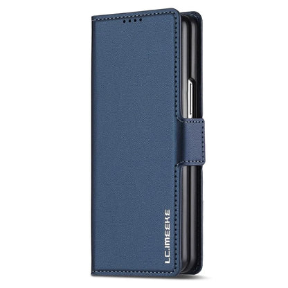 LC.IMEEKE L1 For Samsung Galaxy Z Fold5 5G Stand Case Texture PU Leather Wallet Phone Cover