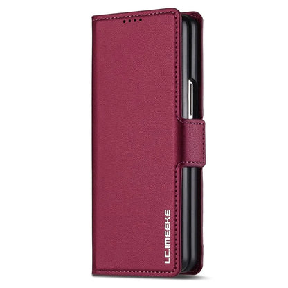 LC.IMEEKE L1 For Samsung Galaxy Z Fold5 5G Stand Case Texture PU Leather Wallet Phone Cover