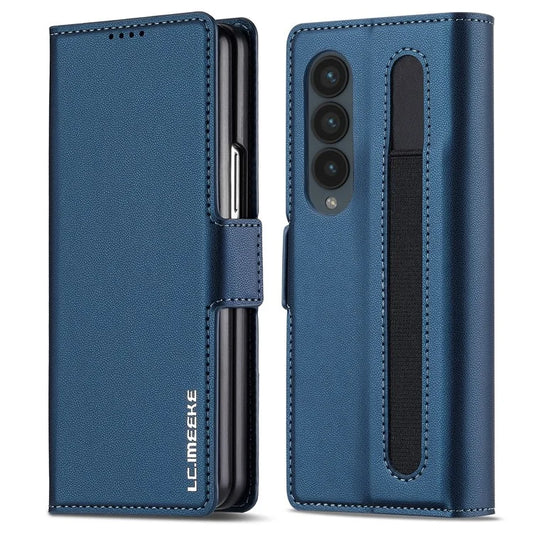 LC.IMEEKE L1 For Samsung Galaxy Z Fold4 5G Stand Case Texture PU Leather Wallet Phone Cover