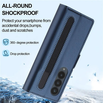 LC.IMEEKE L1 For Samsung Galaxy Z Fold4 5G Stand Case Texture PU Leather Wallet Phone Cover