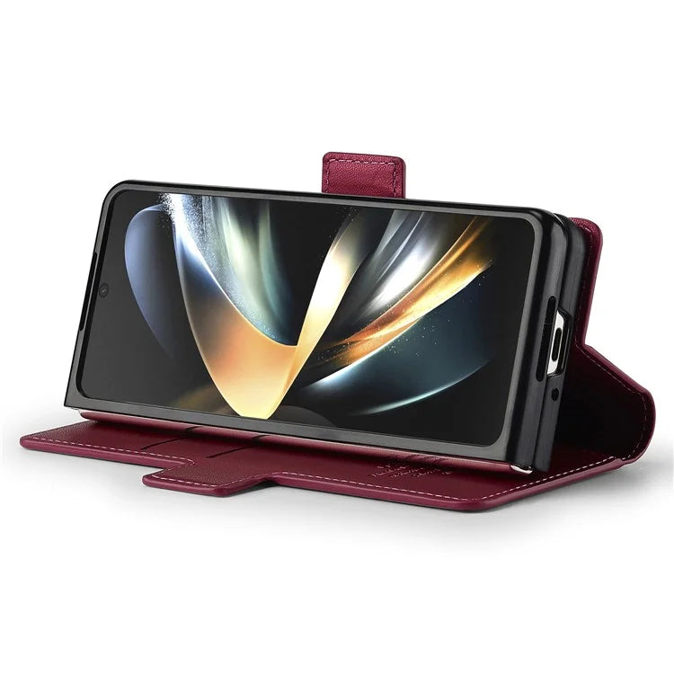 LC.IMEEKE L1 For Samsung Galaxy Z Fold4 5G Stand Case Texture PU Leather Wallet Phone Cover