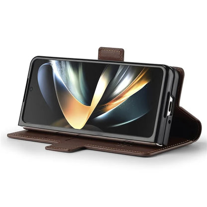 LC.IMEEKE L1 For Samsung Galaxy Z Fold4 5G Stand Case Texture PU Leather Wallet Phone Cover